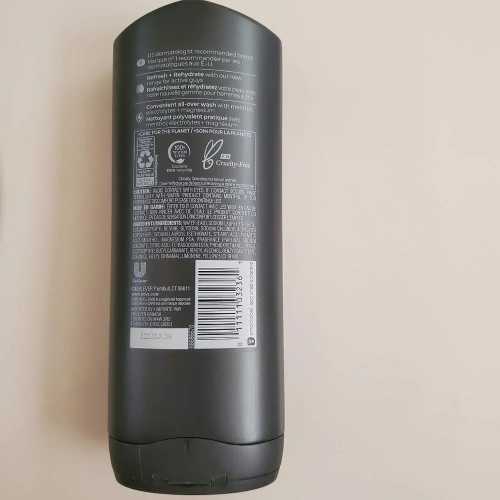 Dove Men+Care 3n1 (Body/Face/Hair Wash) Recharge NEW